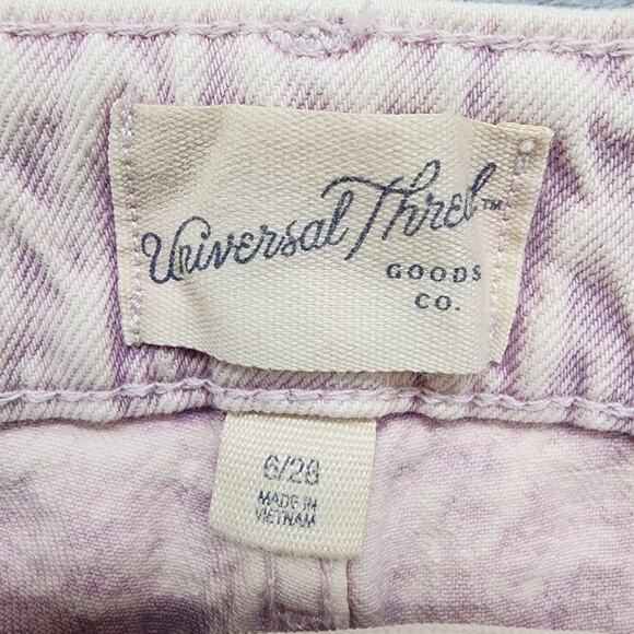 NEW Universal Thread Shorts Womens 6/28 Purple Acid Wash Cuffed Vintage Midi - Picture 7 of 15
